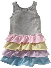 Multi-Colored Tiered Tank Dresses for Baby