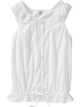 Women's Embroidered Drop-Waist Tops