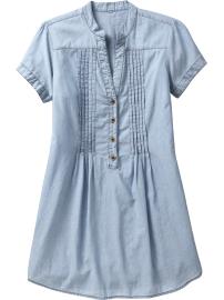 Women's Pleated Chambray Tunics