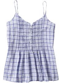 Women's Linen-Blend Pintuck-Front Camis