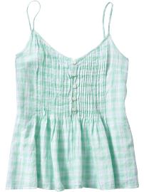 Women's Linen-Blend Pintuck-Front Camis