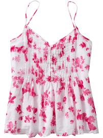 Women's Linen-Blend Pintuck-Front Camis