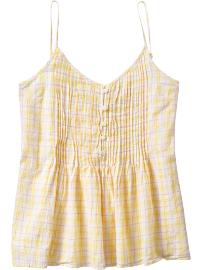 Women's Linen-Blend Pintuck-Front Camis