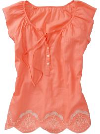 Women's Embroidered Linen-Blend Tops