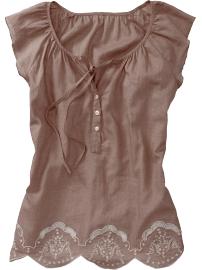 Women's Embroidered Linen-Blend Tops
