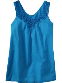Women's Lightweight Crochet-Trim Tops