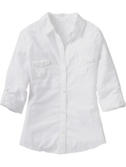 Women's Ribbed-Trim Camp Shirts