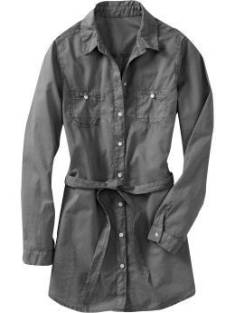 Women: Women's Tie-Belt Tunics - Pavement
