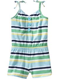 Striped Button-Front Rompers for Baby