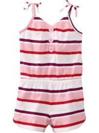 Striped Button-Front Rompers for Baby
