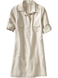 Women's Linen-Blend Camp Shirtdresses