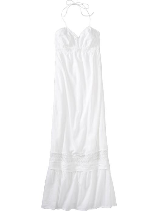 Old Navy Womens Linen-Blend Halter Maxi-Dresses