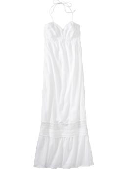 Women's Linen-Blend Halter Sundown Gowns
