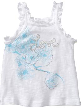 Ruffled Foil-Graphic Tanks for Baby