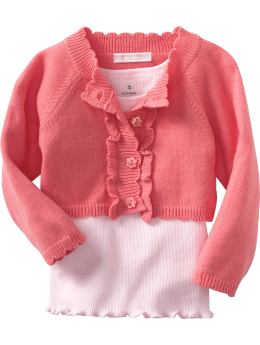 Ruffled Cropped Cardigans for Baby