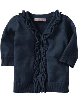 Ruffled-Front Cardigans for Baby