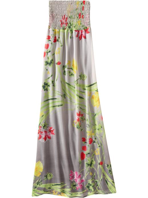 Old Navy Womens Floral Chiffon Tube Maxi Dresses