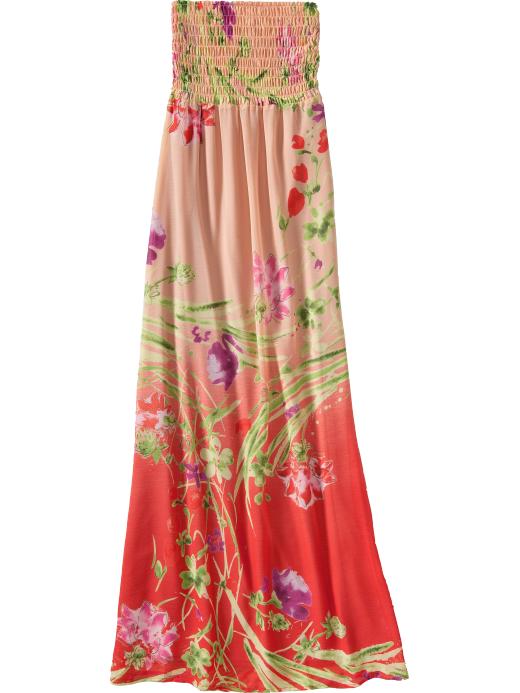 Old Navy Womens Floral Chiffon Tube Maxi Dresses