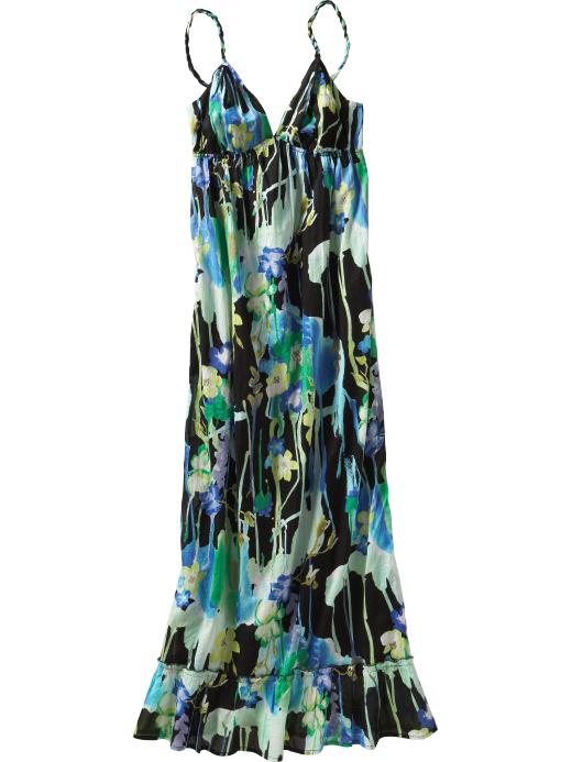 Old Navy Womens Braided-Strap Floral-Print Maxi Dresses