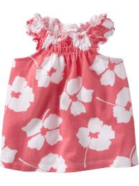 Printed Smocked-Strap Tops for Baby