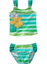 Floral Applique Tankinis for Baby