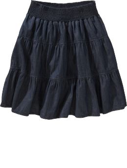 Women's Tiered Denim Skirts