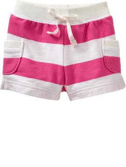 Striped French Terry Shorts for Baby