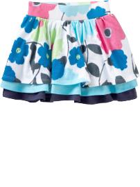 Watercolor-Print Layered-Tier Skorts for Baby