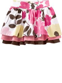 Watercolor-Print Layered-Tier Skorts for Baby