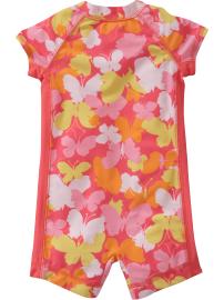 Butterfly-Print One-Piece Rashguards for Baby