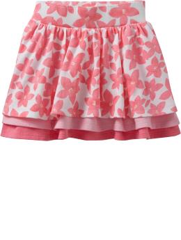 Floral-Print Layered-Tier Skorts for Baby