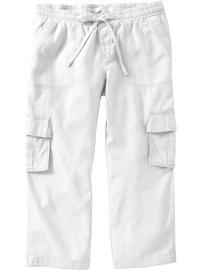 Women's Low-Rise Linen-Blend Cargo Capris