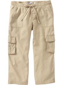 Women's Low-Rise Linen-Blend Cargo Capris