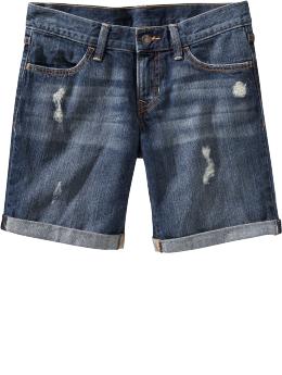 Women's Distressed Boyfriend Denim Shorts (9 1/2")