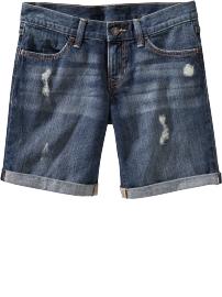 Women's Distressed Boyfriend Denim Shorts (9 1/2")