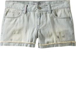 Women's Distressed Cuffed Denim Shorts (3 1/2")
