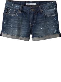 Women's Distressed Cuffed Denim Shorts (3 1/2")