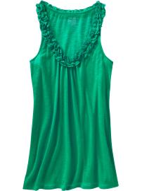 Women's Ruffled U-Neck Tanks