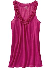 Women's Ruffled U-Neck Tanks