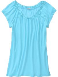 Women's Gathered Scoop-Neck Tops