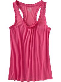 Women's Ruffle-Trim Racerback Tanks