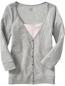 Women's 3/4-Sleeve Slub-Knit Cardigans