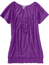 Women's Smocked Ruffle Henleys