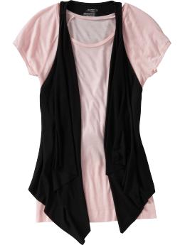 Women's Draped-Front Jersey Vests