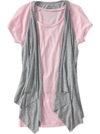 Women's Draped-Front Jersey Vests