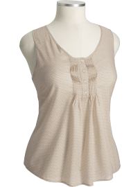 Women's Plus Pleated-Front Tanks