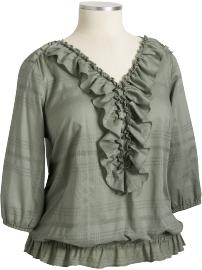 Women's Plus Ruffled 3/4-Sleeve Tops