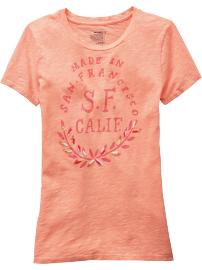 Women's Embroidered-Graphic Slub-Knit Tees