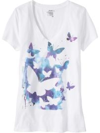 Women's Watercolor-Graphic V-Neck Tees
