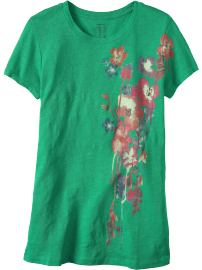 Women's Slub-Knit Floral Watercolor Tees